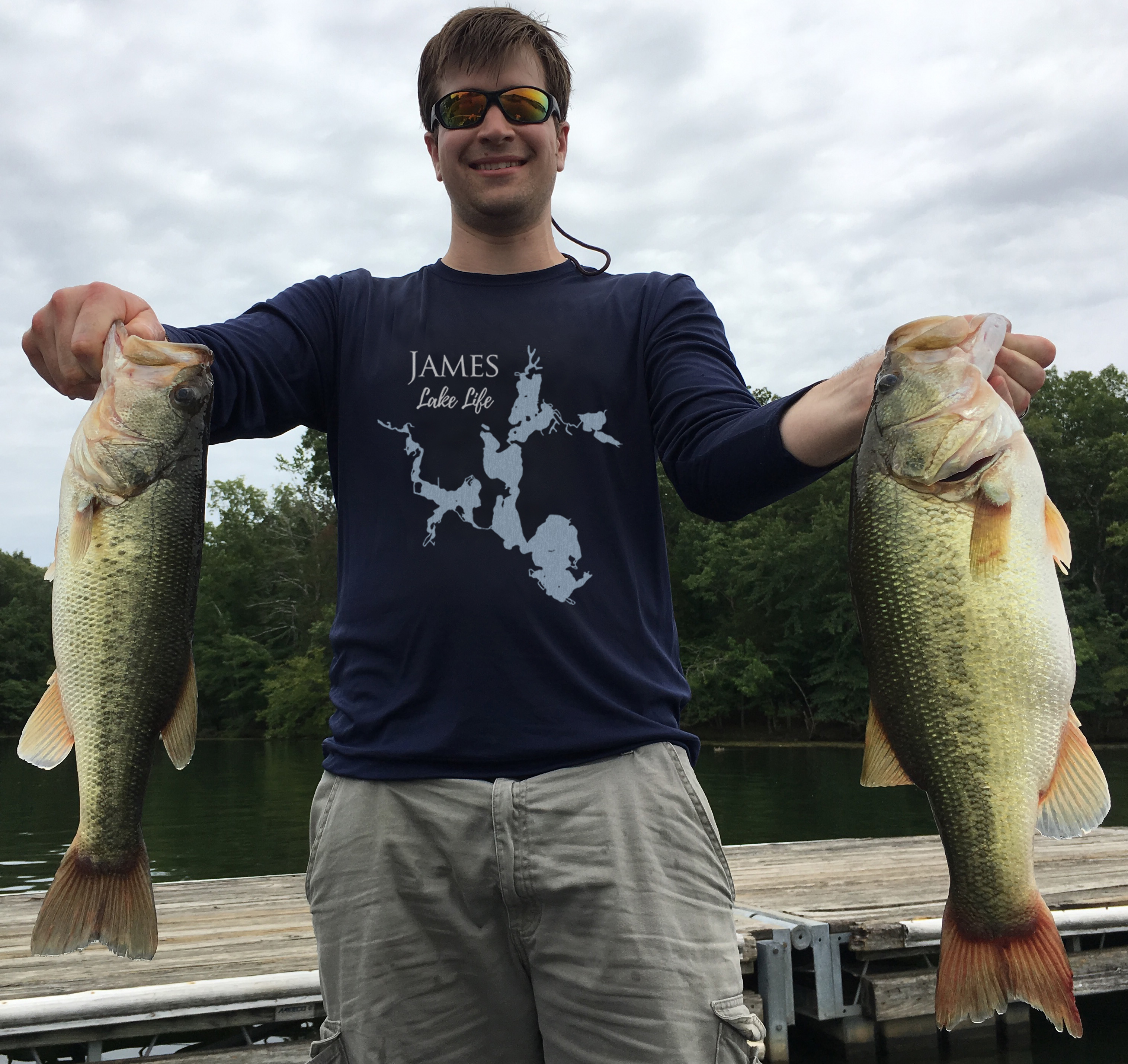 James Lake Life Dri-fit Boating Shirt - Breathable Material- Men's Long Sleeve Moisture Wicking Tee - Indiana Lake