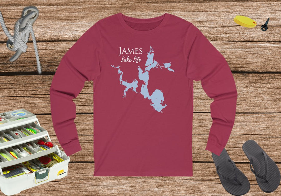 James Lake Life - Front Print - Unisex Jersey Long Sleeve Tee - Indiana Lake
