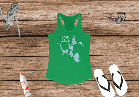Lake James Women's Ideal Racerback Tank - Indiana Lake