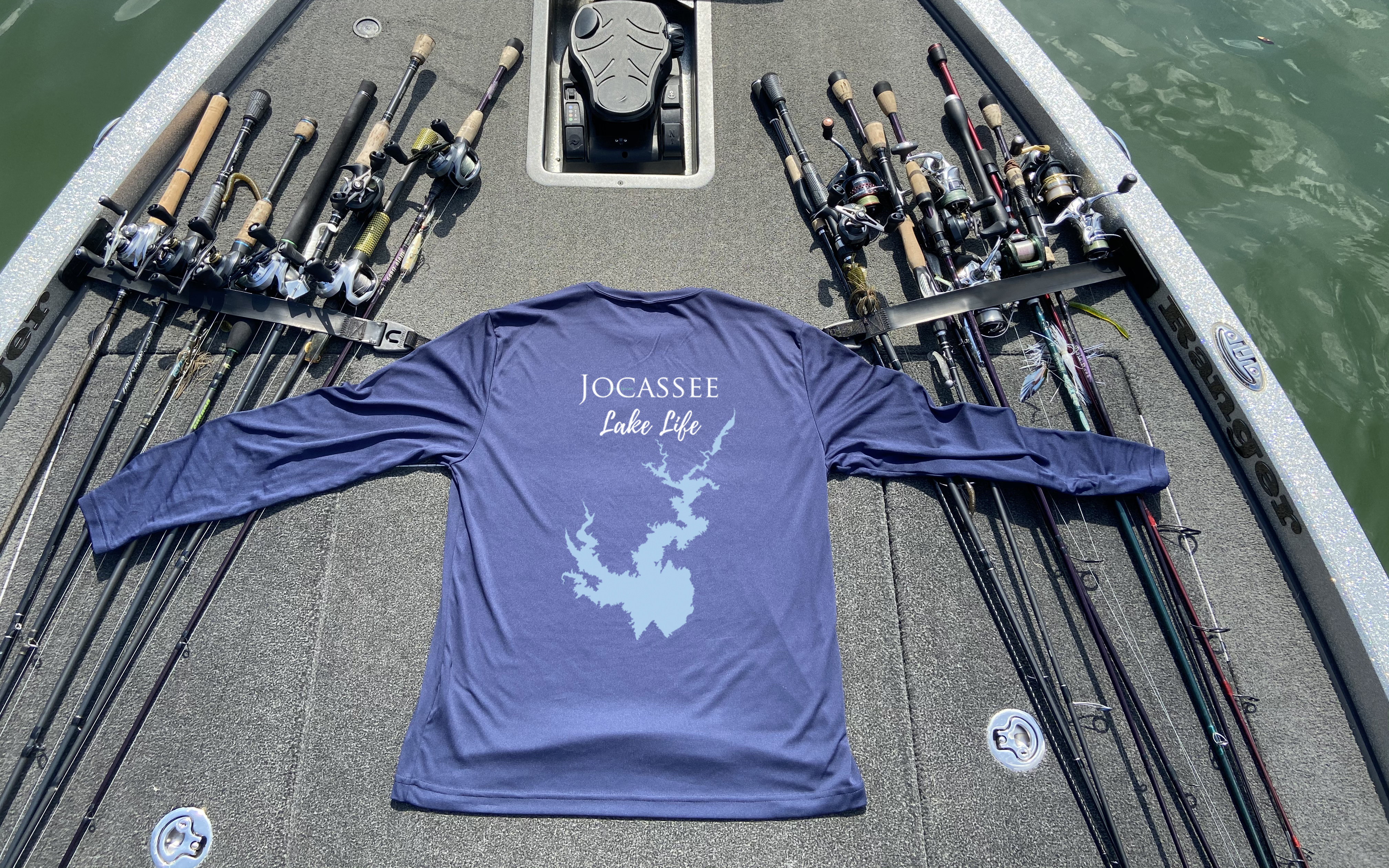 Jocassee Lake Life Dri-fit Boating Shirt - Breathable Material- Men's Long Sleeve Moisture Wicking Tee - North Carolina Lake