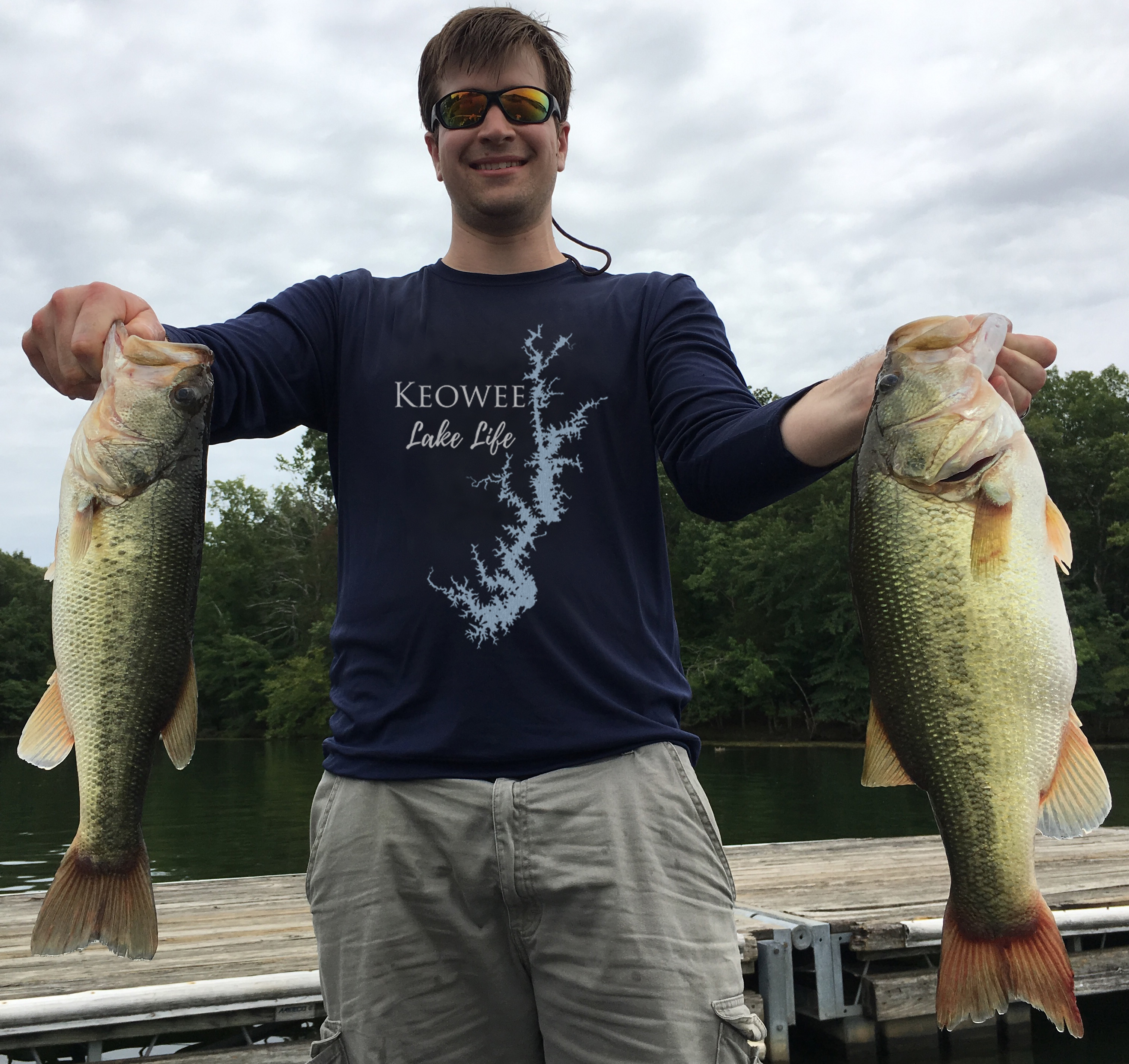 Keowee Lake Life Dri-fit Boating Shirt - Breathable Material- Men's Long Sleeve Moisture Wicking Tee - South Carolina Lake