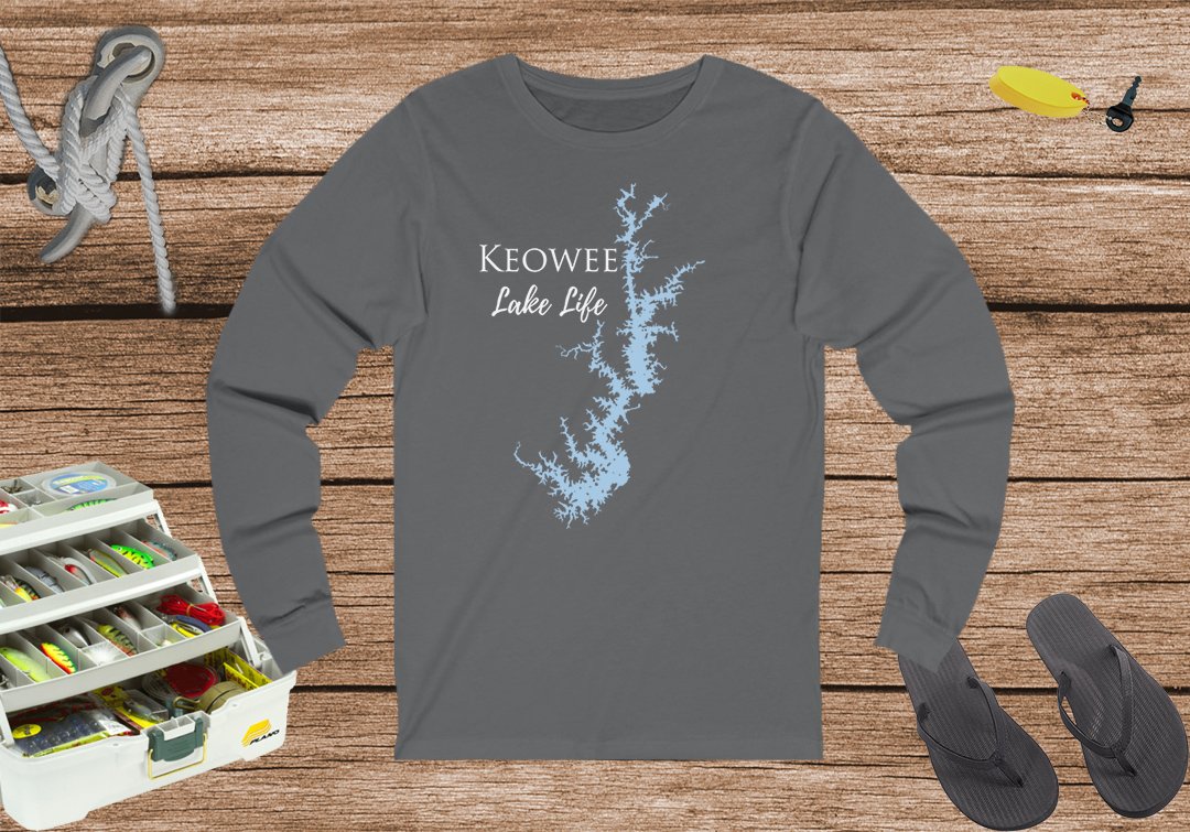 Keowee Cotton Long Sleeve Shirt - Unisex Jersey Long Sleeve Tee - South Carolina Lake