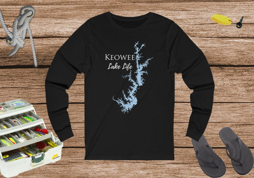 Keowee Cotton Long Sleeve Shirt - Unisex Jersey Long Sleeve Tee - South Carolina Lake
