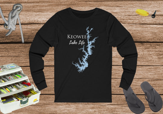 Keowee Cotton Long Sleeve Shirt - Unisex Jersey Long Sleeve Tee - South Carolina Lake