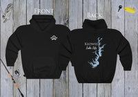 Lake Keowee Map Hoodie - Front & Back Printed - High Quality Lake Life Hooded Sweatshirt - Heavy Hooded Sweatshirt - South Carolina Lake
