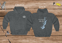 Lake Keowee Map Hoodie - Front & Back Printed - High Quality Lake Life Hooded Sweatshirt - Heavy Hooded Sweatshirt - South Carolina Lake