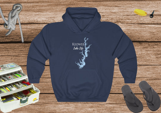Lake Keowee Map Hoodie - High Quality Lake Life Hooded Sweatshirt - Heavy Blend Hooded Sweatshirt - South Carolina Lake