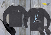 Keuka Lake - Lake Life Unisex Cotton Jersey Long Sleeve Tee - Back Printed - Virginia Lake
