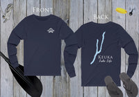 Keuka Lake - Lake Life Unisex Cotton Jersey Long Sleeve Tee - Back Printed - Virginia Lake