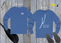 Keuka Lake - Lake Life Unisex Cotton Jersey Long Sleeve Tee - Back Printed - Virginia Lake