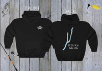 Keuka Lake Life Map Hoodie - Front & Back Printed - High Quality Lake Life Hooded Sweatshirt - Heavy Hooded Sweatshirt - New York lake