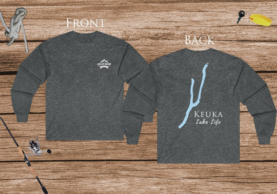 Keuka Lake - Ultra Cotton Long Sleeve Tee - Back Printed - Virginia Lake