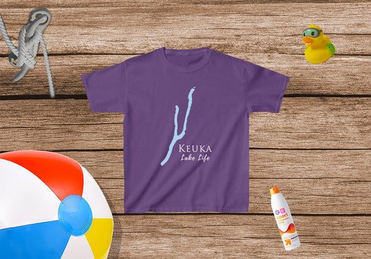 Keuka Lake Youth Shirt - Kids Heavy Cotton Tee - New York Lake