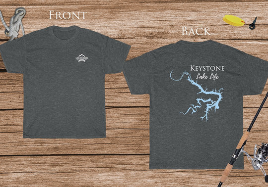 Keystone Lake Life - Cotton Short Sleeved - FRONT & BACK PRINTED - Short Sleeved Cotton Tee - Oklahoma Lake