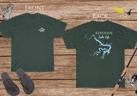 Keystone Lake Life - Cotton Short Sleeved - FRONT & BACK PRINTED - Short Sleeved Cotton Tee - Oklahoma Lake