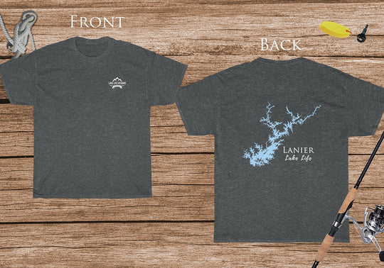 Lanier Lake Life Heavy Cotton Tee - Front and Back Print - Georgia Lake