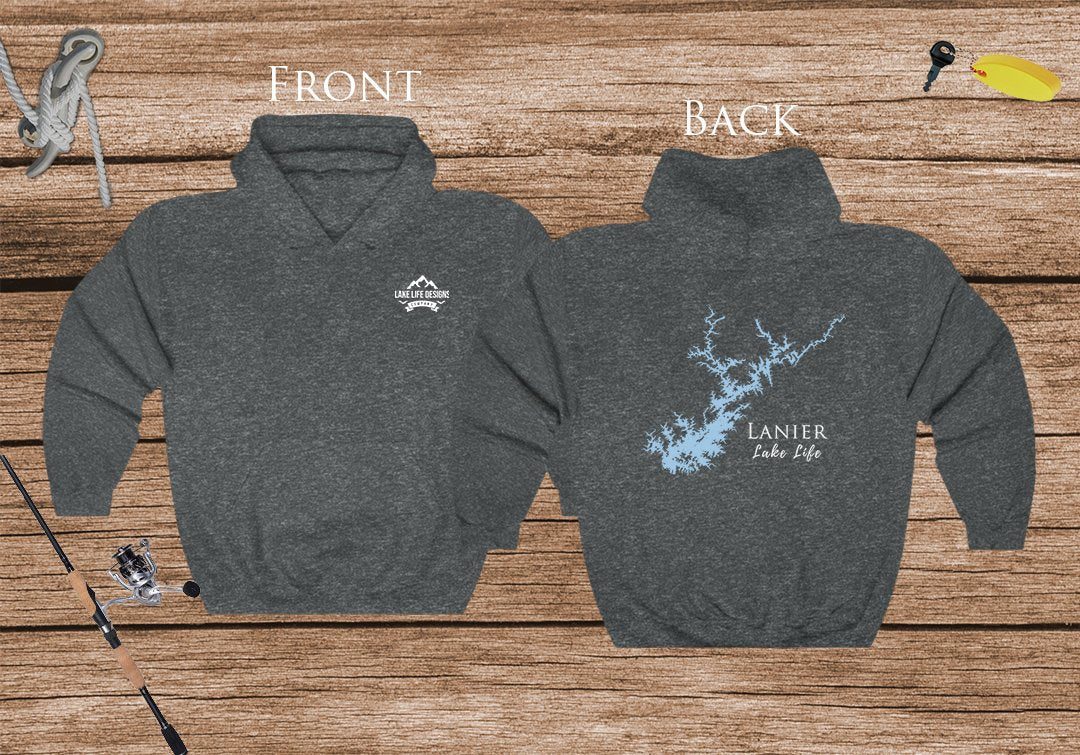 Lanier Lake Life Hoodie - BACK PRINTED - Sweatshirt - Georgia Lake