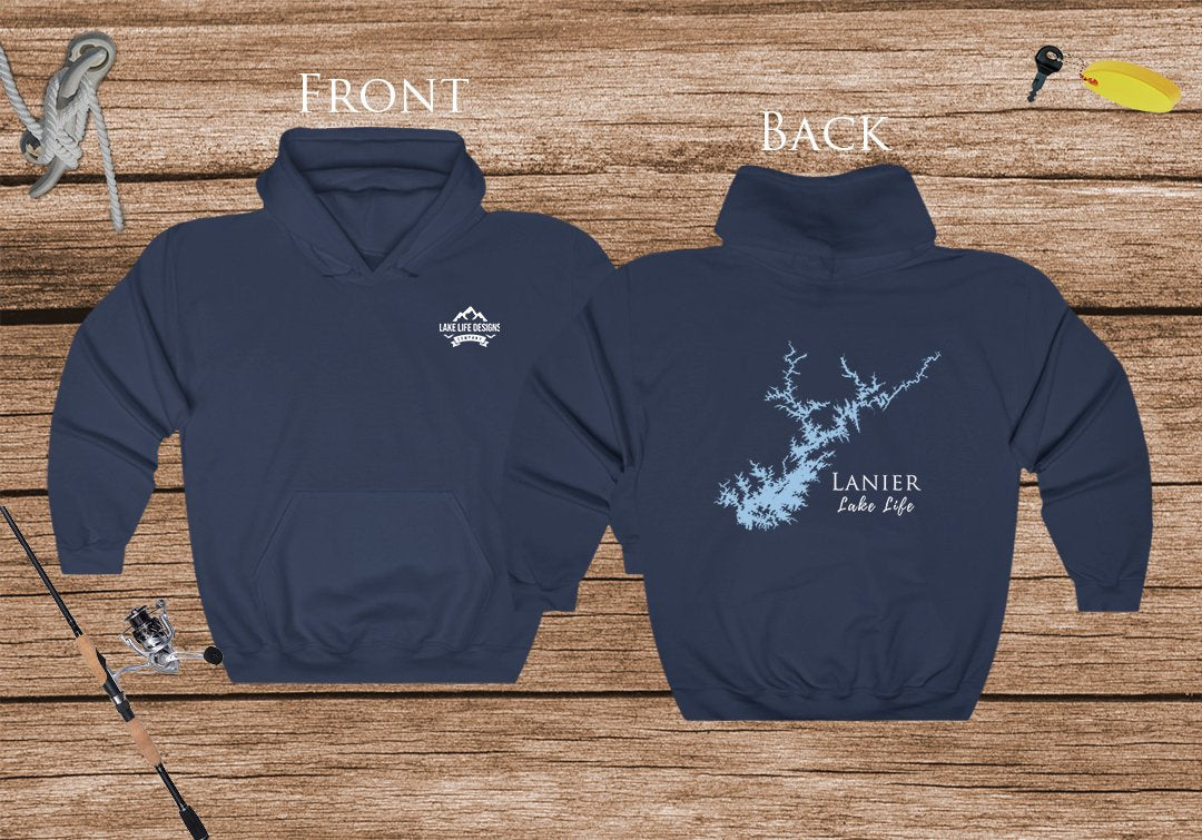 Lanier Lake Life Hoodie - BACK PRINTED - Sweatshirt - Georgia Lake