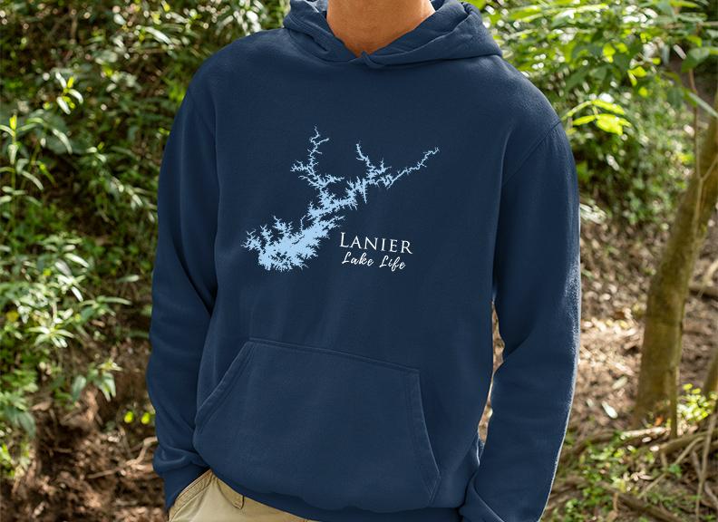 Lake Lanier Hoodie Sweatshirt - Lanier Lake Life - Comfortable Heavy Cotton - Georgia Lake