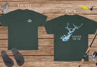 Lanier Lake Life Heavy Cotton Tee - Front and Back Print - Georgia Lake