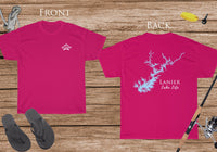 Lanier Lake Life Heavy Cotton Tee - Front and Back Print - Georgia Lake
