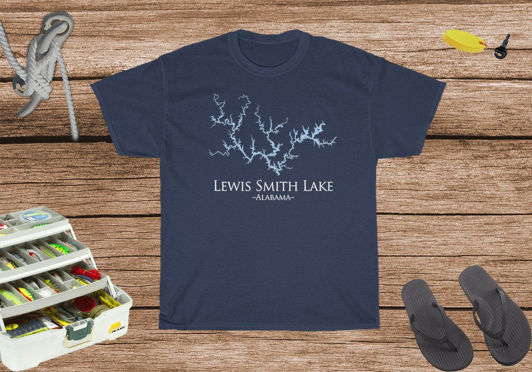Lewis Smith Lake Alabama Heavy Cotton Tee - Alabama Lake