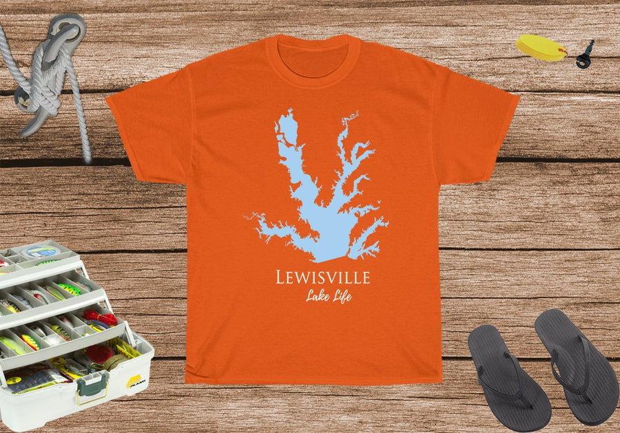 Lewisville Lake Life Heavy Cotton Tee - Lake Lewisville - Texas Lake