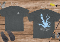 Lewisville Lake Life - Cotton Short Sleeved - FRONT & BACK PRINTED - Short Sleeved Cotton Tee - Texas Lake