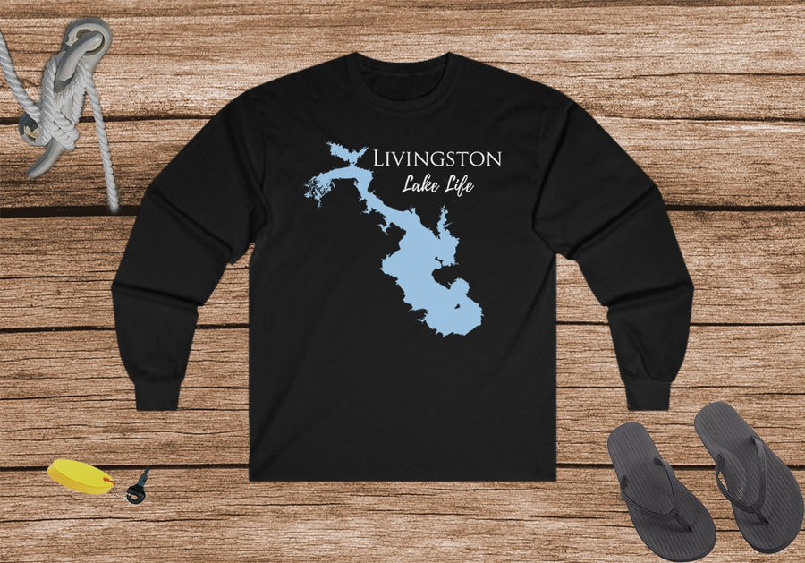 Livingston - Cotton Long Sleeve Shirt -Ultra Cotton Long Sleeve Tee - Texas Lake