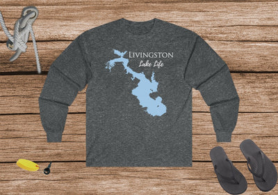 Livingston - Cotton Long Sleeve Shirt -Ultra Cotton Long Sleeve Tee - Texas Lake