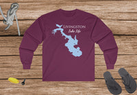 Livingston - Cotton Long Sleeve Shirt -Ultra Cotton Long Sleeve Tee - Texas Lake