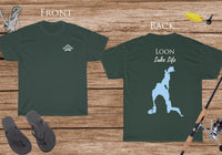 Loon Lake Life - Cotton Short Sleeved - FRONT & BACK PRINTED - Short Sleeved Cotton Tee - New York Lake