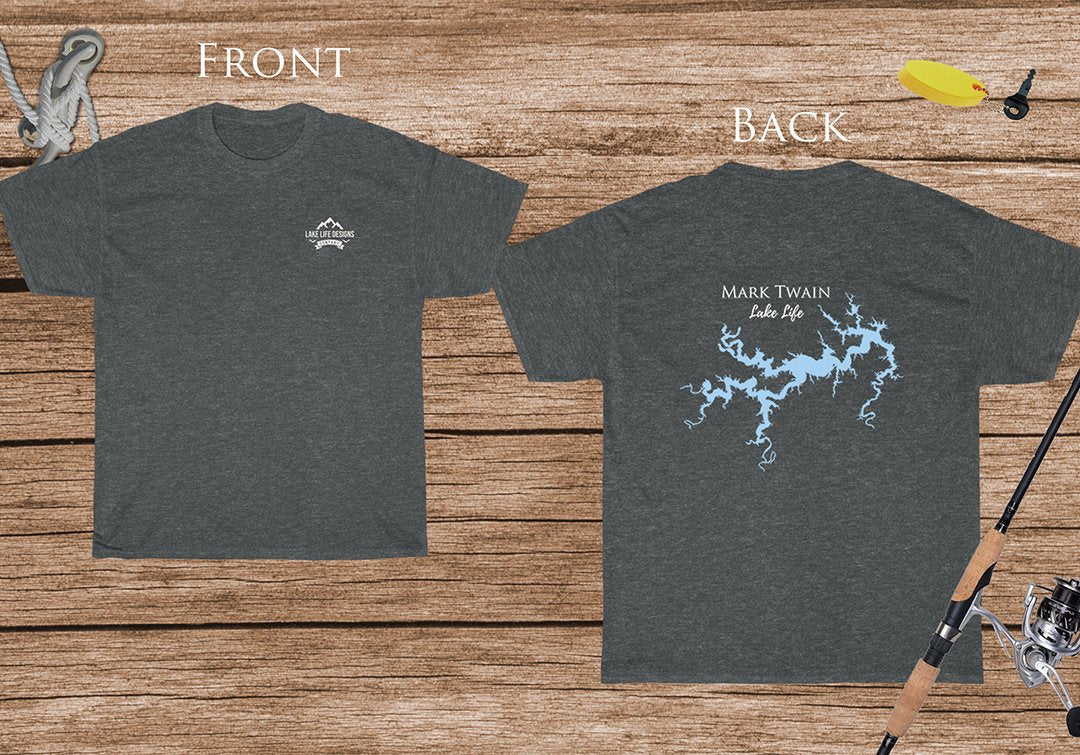 Mark Twain Lake Life - Cotton Short Sleeved - FRONT & BACK PRINTED - Short Sleeved Cotton Tee - Missouri Lake