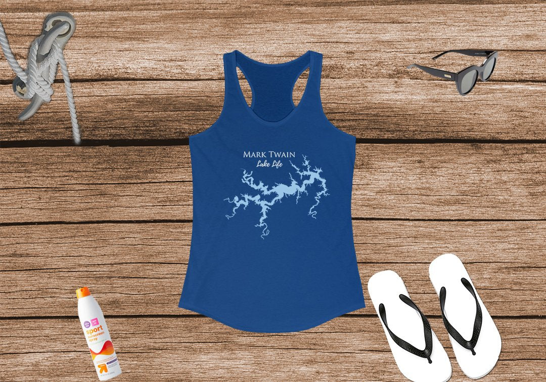 Mark Twain Lake Life Women's Ideal Racerback Tank - Missouri Lake