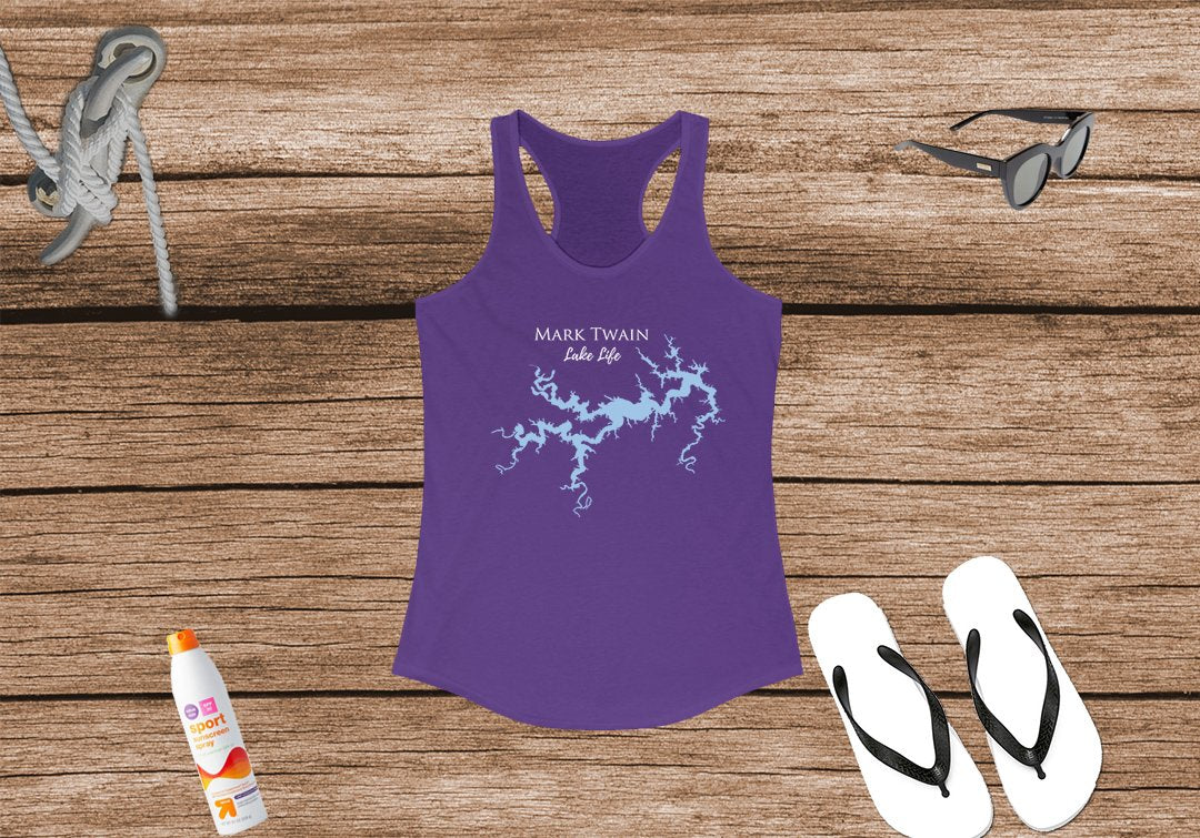 Mark Twain Lake Life Women's Ideal Racerback Tank - Missouri Lake