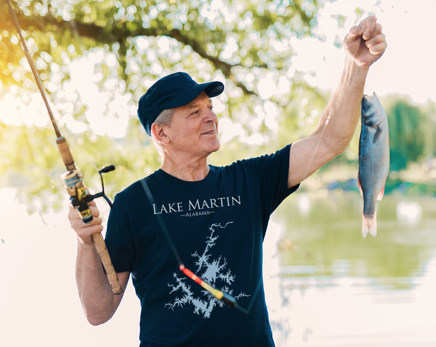 Lake Martin Alabama - Heavy Cotton Tee - Alabama Lake