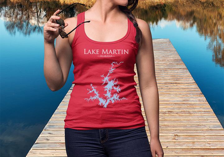 Lake Martin Alabama - Women's Ideal Racerback Tank - Alabama Lake