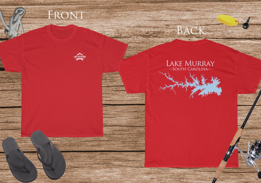 Lake Murray Life - Cotton Short Sleeved - FRONT & BACK PRINTED - Short Sleeved Cotton Tee - South Carolina Lake