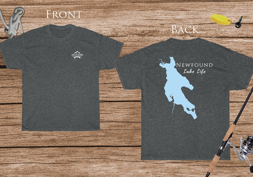 Newfound Lake Life - Cotton Short Sleeved - FRONT & BACK PRINTED - Short Sleeved Cotton Tee - New Hampshire Lake