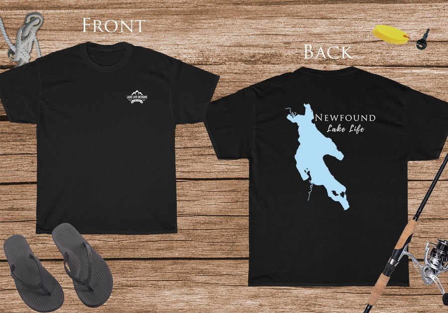 Newfound Lake Life - Cotton Short Sleeved - FRONT & BACK PRINTED - Short Sleeved Cotton Tee - New Hampshire Lake