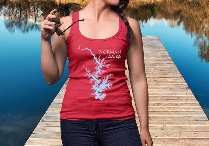 Norman Lake Life - Women's Ideal Racerback Tank - North Carolina Lake