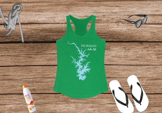 Norman Lake Life - Women's Ideal Racerback Tank - North Carolina Lake