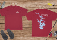 Norman Lake Life - Cotton Short Sleeved - FRONT & BACK PRINTED - Short Sleeved Cotton Tee - North Carolina Lake