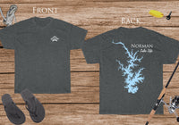 Norman Lake Life - Cotton Short Sleeved - FRONT & BACK PRINTED - Short Sleeved Cotton Tee - North Carolina Lake