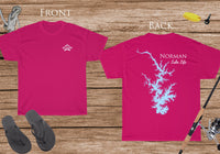 Norman Lake Life - Cotton Short Sleeved - FRONT & BACK PRINTED - Short Sleeved Cotton Tee - North Carolina Lake