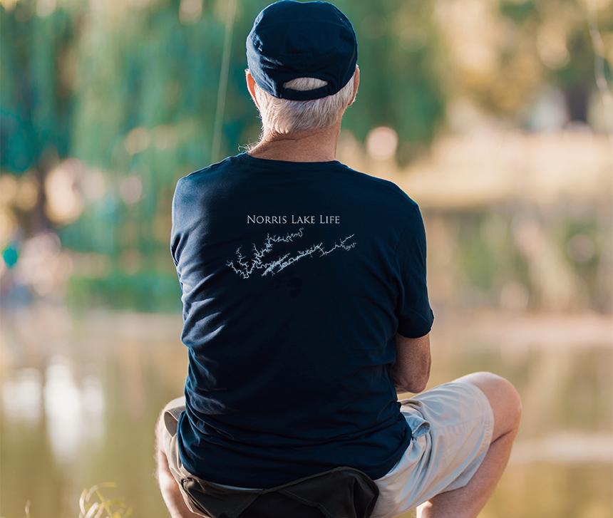 Norris Lake Life - Cotton Short Sleeved - FRONT & BACK PRINTED - Short Sleeved Cotton Tee - Tennessee Lake