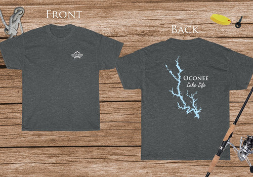 Oconee Lake Life - Cotton Short Sleeved - FRONT & BACK PRINTED - Short Sleeved Cotton Tee - Georgia Lake
