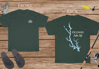 Oconee Lake Life - Cotton Short Sleeved - FRONT & BACK PRINTED - Short Sleeved Cotton Tee - Georgia Lake
