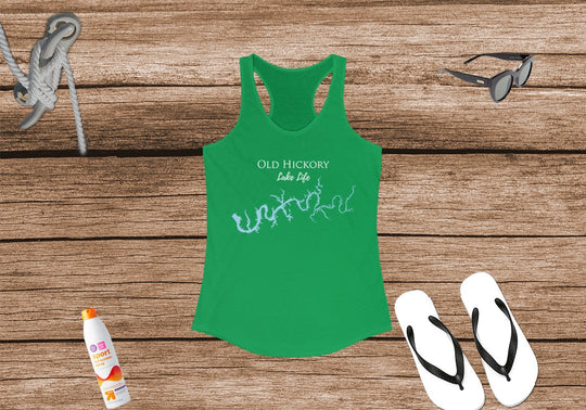 Old Hickory Lake Women's Ideal Racerback Tank - Tennessee Lake