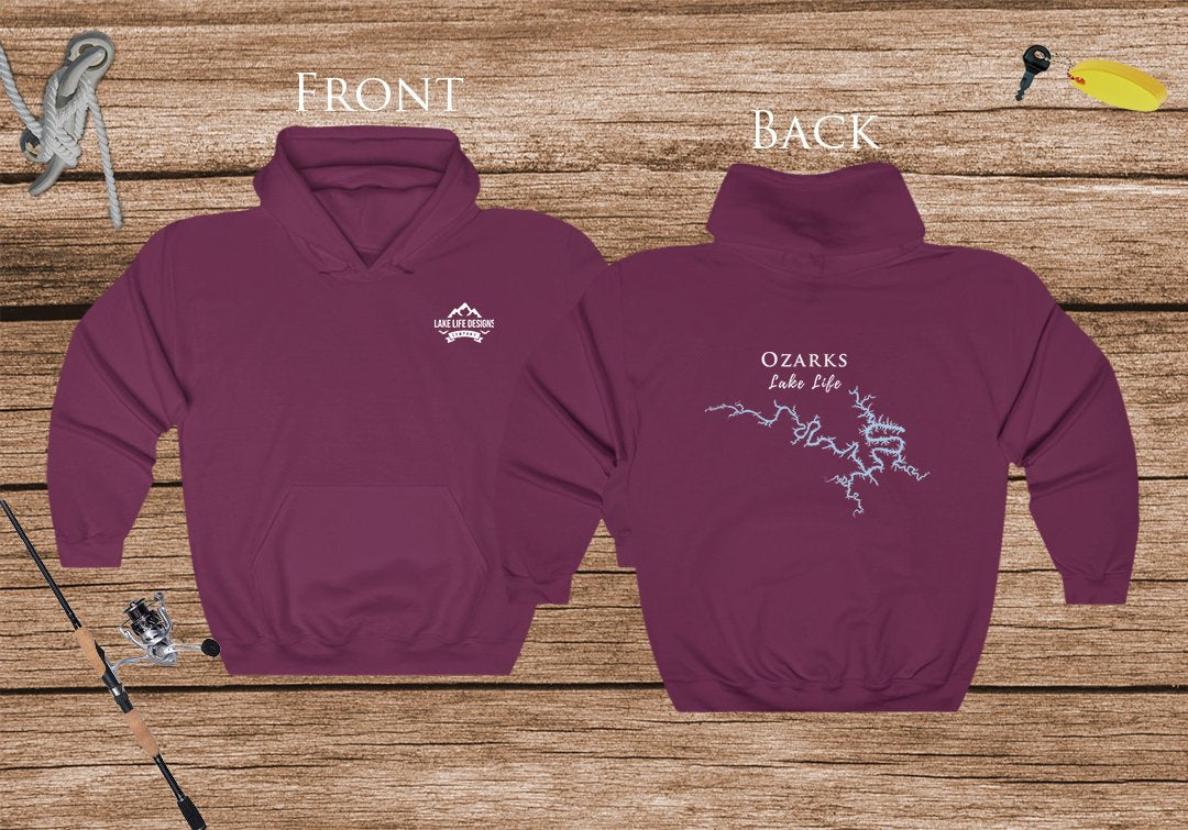 Lake of the Ozarks Life Hoodie - BACK PRINTED - Sweatshirt - Missouri Lake